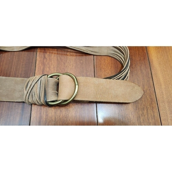 Women's leather belt Brown Size M/L - Picture 4 of 12